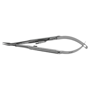 Needle Holder with Scissors for Microsurgery Curved with Lock